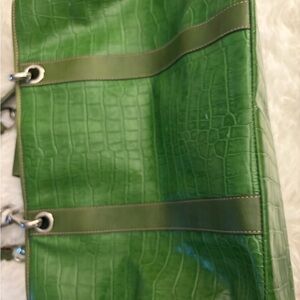 Green Crocodile-Embossed Women's Bag